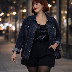 Vintage Tommy Hilfiger Denim Jacket 2X Y2K 2003 Dark Wash Plus Size